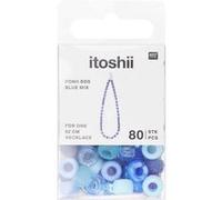 Itoshii pack de 80 perles Ponii bleu mix Bleu G