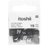 Itoshii Parck De 19 Perles Ponii Noires Hope Smile Dream Enjoy