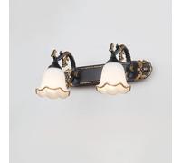 ITOSUI Applique Murale à 3 lumières pour Salle de Bain, au-Dessus du Miroir, en Verre opalin Noir et Or, Style Campagne française, idéale pour Une Chambre, Un Salon ou Une pièce de Style campagnard.