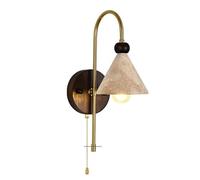 ITOSUI Applique Murale d'intérieur Moderne et créative avec Interrupteur à Tirette, Style rétro Ferme, en travertin Jaune, Inspiration wabi-sabi, Pierre Naturelle, pour Couloir ou Salon.