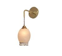 ITOSUI Applique Murale d'intérieur Style français créatif, en Forme de Fleur, pour Salle de Bain ou Coiffeuse. Abat-Jour en Verre Blanc et Laiton, Style rétro. Idéale pour Un Couloir ou Une Chambre.