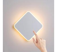 ITOSUI Applique Murale LED en métal avec Interrupteur Tactile, lumière Chaude/Froide/lumière du Jour réglable pour Un éclairage d'ambiance dans la Chambre et Le Couloir (Blanc, Noir)