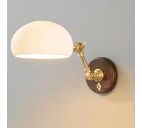 ITOSUI Applique Murale Modern Creativity pour Bar d'intérieur E27, en céramique Blanche, Bras articulé réglable, Finition Laiton brossé et Or dépoli, idéale pour Une Chambre ou Une Chambre d'enfant.