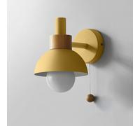 ITOSUI Applique Murale Nordique à Une lumière avec Interrupteur à Tirette - Lampe Moderne pour Miroir de Salle de Bain, Chambre, Salon, Couloir, Cuisine, Bureau et Chambre d'enfant (Jaune)