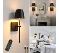 ITOSUI Applique Murale Tactile USB 5000 mAh, Noire - Lot de 2