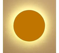 ITOSUI Circulaire Macaron LED Applique Murale Moderne Simple Ronde Applique Murale Mini Métal Intérieur Éclairage Mural pour Chambre Salon Escaliers (20cm, 12W,Jaune, Blanc Naturel)