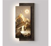 ITOSUI Décoration Murale 3D avec lumières LED, Effet grès Lumineux, Peinture Murale de Paysage avec télécommande, fresque Murale à Brancher pour Porche (Jaune, 60 x 120 cm / 23,6 x 47,2 Pouces)