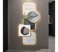 ITOSUI Décoration Murale en grès avec lumières LED, Horloge Murale décorative 3D, décoration Murale d'entrée, Horloge Murale Lumineuse pour Salon (Blanc, 60 x 120 cm / 23,6 x 47,2 Pouces)