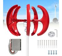 ITOSUI Générateur éolien Vertical 13 000 W, 12 V-220 V, à 5 pales, pour Applications Marines, Camping-Cars et domestiques, avec régulateur de Charge - Modèle Rouge 48 V à Haut rendement