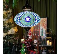 ITOSUI (Lampe Suspendue de Style Turc à 8 Couleurs, Suspension mosaïque Multicolore, Lustre décoratif en Verre coloré, luminaires Suspendus marocains pour Salon, Chambre, décoration intérieure, Bleu)