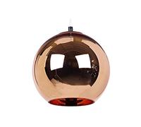 ITOSUI Luminaire 1-Lumière Moderne Creative Chrome Rouge Cuivre Miroir Boule Suspension E27 Globe Réglable Suspension Lustre Grange Entrepôt Metall Abat-Jour Rond (Taille : Diamètre 20cm)
