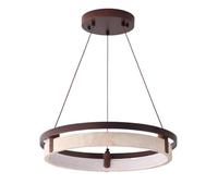 ITOSUI Lustre Moderne en travertin et Bois Massif, Suspension Circulaire en Pierre, Style Japonais Minimaliste, éclairage LED 3 Couleurs Jaune, idéal pour Salle à Manger ou Salon (53 cm).