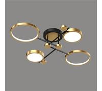 ITOSUI Lustre Moderne encastré à LED à 6 lumières, à intensité Variable - Plafonnier réglable 3000K-6000K pour Chambre, Salon, Cuisine, Couloir et Salle à Manger (Finition foncée) Or 4 lumières