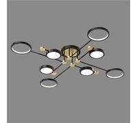 ITOSUI Lustre Moderne encastré à LED à 6 lumières, à intensité Variable - Plafonnier réglable 3000K-6000K pour Chambre, Salon, Cuisine, Couloir et Salle à Manger (Finition foncée) 8 lumières foncées