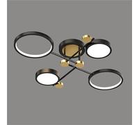 ITOSUI Lustre Moderne encastré à LED à 6 lumières, à intensité Variable - Plafonnier réglable 3000K-6000K pour Chambre, Salon, Cuisine, Couloir et Salle à Manger (Finition foncée) 4 lumières foncées