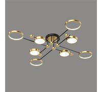 ITOSUI Lustre Moderne encastré à LED à 6 lumières, intensité Variable - Plafonnier réglable 3000K-6000K pour Chambre, Salon, Cuisine, Couloir et Salle à Manger (Finition foncée) Or 8 lumières