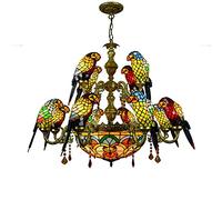 ITOSUI Lustre Perroquet Style Tiffany, plafonnier à 12 têtes en vitrail, décoration Vintage, Suspension en Cristal pour Salle à Manger, Salon, Chambre, Restaurant, Couloir