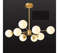 ITOSUI Lustre Sputnik doré Style années 50 - Grande Suspension Industrielle Vintage en Verre opalin pour Salon, Chambre, Cuisine