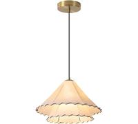 ITOSUI Lustre Suspendu Nordic Gold à Abat-Jour en Tissu Double Couche, Douille E26, idéal pour la décoration d'un îlot de Cuisine, d'une Salle à Manger, d'une Chambre ou d'un Couloir.