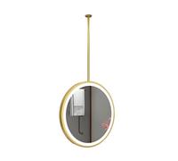ITOSUI Miroir de Salle de Bain Rond Double Face à Fixation au Plafond avec 3 Couleurs de lumière LED réglables, Miroir de Coiffeuse pour Salon, Hall d'entrée, Salle de Bain (Or, 40 cm)