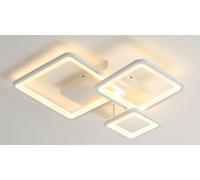 ITOSUI Plafonnier carré Moderne à intensité Variable avec télécommande pour Chambre et Salon, Noir, Protection des Yeux, Fonction mémoire, sans Stroboscope (Blanc 3tou)