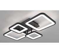 ITOSUI Plafonnier carré Moderne à intensité Variable avec télécommande pour Chambre et Salon, Protection oculaire Noire, Fonction mémoire, sans Stroboscope (Noir 4tou)