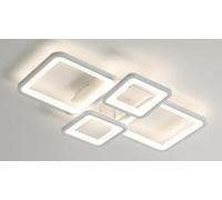 ITOSUI Plafonnier carré Moderne à intensité Variable avec télécommande pour Chambre et Salon, Protection oculaire Noire, Fonction mémoire, sans Stroboscope (Blanc 4tou)