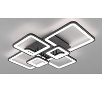 ITOSUI Plafonnier carré Moderne à intensité Variable avec télécommande pour Chambre et Salon, Protection oculaire Noire, Fonction mémoire, sans Stroboscope (Noir 6tou)