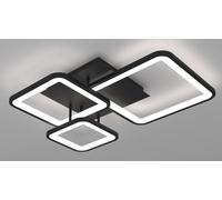 ITOSUI Plafonnier carré Moderne à intensité Variable avec télécommande pour Chambre et Salon, Protection oculaire Noire, Fonction mémoire, sans Stroboscope (Noir 3tou)