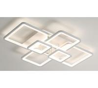 ITOSUI Plafonnier carré Moderne à intensité Variable avec télécommande pour Chambre et Salon, Protection oculaire Noire, Fonction mémoire, sans Stroboscope (Blanc 6tou)