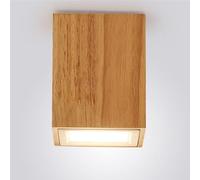 ITOSUI Plafonnier en Bois Style années 50 - Suspension Rustique raffinée idéale pour îlot de Cuisine, Couloir, Salon et Salle à Manger, Semi-encastrée, Ronde, 4000K, 10 cm