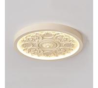 ITOSUI Plafonnier encastré de Style Campagne française Vintage, orné d'un médaillon sculpté, luminaire LED Rond pour Chambre, Salon, Salle à Manger, Couloir (Blanc, 33 cm)