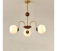 ITOSUI Plafonnier encastré Style Vintage Milieu du siècle, Lustre Blanc Moderne pour Salon ou îlot de Cuisine, Suspension avec Abat-Jour en Verre opalin et Finition Or brossé.