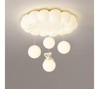 ITOSUI Plafonnier LED Blanc Moderne encastré pour Chambre d'enfant, avec télécommande, Motif Ours et Grand Nuage, idéal pour Une Chambre de Fille ou d'enfant.