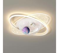 ITOSUI Plafonnier LED encastré créatif pour Chambre d'enfant, Motif Astronaute, Grand Format, à intensité Variable, inspiré des Stations spatiales et des planètes, Blanc, idéal pour la Maternelle.