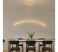 ITOSUI Plafonnier linéaire LED à intensité Variable - Lustre Moderne en Bois pour Salle à Manger, îlot de Cuisine et Salon - Suspension réglable