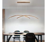 ITOSUI Plafonnier linéaire LED à intensité Variable, Suspension Moderne et réglable pour Salle à Manger, îlot de Cuisine, Salon, Design Lustre en Bois, éclairage élégant pour la Maison