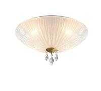 ITOSUI Plafonnier Moderne en Verre dépoli Style Milieu du siècle, en Laiton brossé, Style Nordique, avec Cristaux. Idéal pour Chambre, Salle de Bain, Salon, Couloir, Balcon.