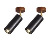 ITOSUI Plafonnier Moderne pivotant en travertin Noir, Base en Bois Massif, Applique Murale réglable, culot E26, pour galerie, Salon, Couloir, Lot de 1 ou 2, Noir (Lot de 2)