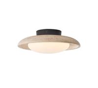 ITOSUI Plafonnier Rond Moderne en travertin avec Abat-Jour en Verre Opale, luminaire décoratif LED câblé pour Couloir, entrée, Chambre, Salon, éclairage d'ambiance