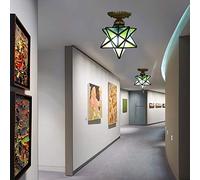 ITOSUI Plafonnier Tiffany Moravian Star de 20 cm avec Abat-Jour en vitrail, Semi-encastré, idéal pour Une entrée, Une Cuisine, Une Salle à Manger, Une Chambre ou Un Salon.