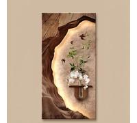 ITOSUI Sculpture Murale 3D en grès - Art Moderne à Texture grès avec éclairage LED - Décoration sur Secteur - Décoration Murale pour Salons, entrées et couloirs (A, 50 * 100 cm / 19,7 * 39,4 po)