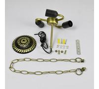 ITOSUI Suspension avec 3 Douilles, kit de Rosace, diamètre 12,7 cm, chaîne de 71 cm. Matériel de Fixation Inclus pour Suspension, Lustre ou Applique Murale avec Abat-Jour de 40 à 56 cm.