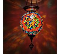 ITOSUI Suspension décorative de Style bohème, ornée d'une mosaïque Turque et Marocaine, en Verre coloré, de 25 cm (10 Pouces), idéale pour Une Chambre, Un Couloir, Une Salle à Manger ou Un Bar.
