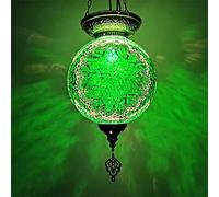 ITOSUI Suspension décorative de Style bohème, ornée d'une mosaïque Turque et Marocaine, en Verre coloré, de 25 cm (10 Pouces), idéale pour Une Chambre, Un Couloir, Une Salle à Manger ou Un Bar.