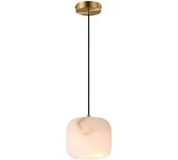 ITOSUI Suspension en marbre et albâtre Style Milieu du siècle - Lampe Suspendue en Laiton Antique pour îlot de Cuisine, Salle à Manger, Chambre et Salle de Bain