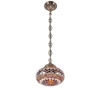 ITOSUI Suspension en mosaïque Turque Marocaine, Lanterne Artisanale en vitrail, Lampe Suspendue de Style bohème Vintage pour Salon, Chambre, café, Couleur Or