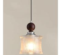 ITOSUI Suspension en Noyer Style Mid-Century avec Abat-Jour en Verre Vert - Lampe Suspendue Minimaliste pour Chambre, Salle à Manger, îlot de Cuisine, comptoir de Bar et café