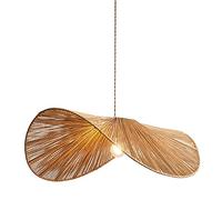 ITOSUI Suspension en rotin à Une lumière, en Corde de Chanvre tressée à la Main, idéale pour îlot de Cuisine, Restaurant, Atelier d'artisanat, Style champêtre, Lustre bohème.