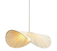 ITOSUI Suspension en rotin à Une lumière, en Corde de Chanvre tressée à la Main, idéale pour îlot de Cuisine, Restaurant, Atelier d'artisanat, Style champêtre, Lustre bohème.